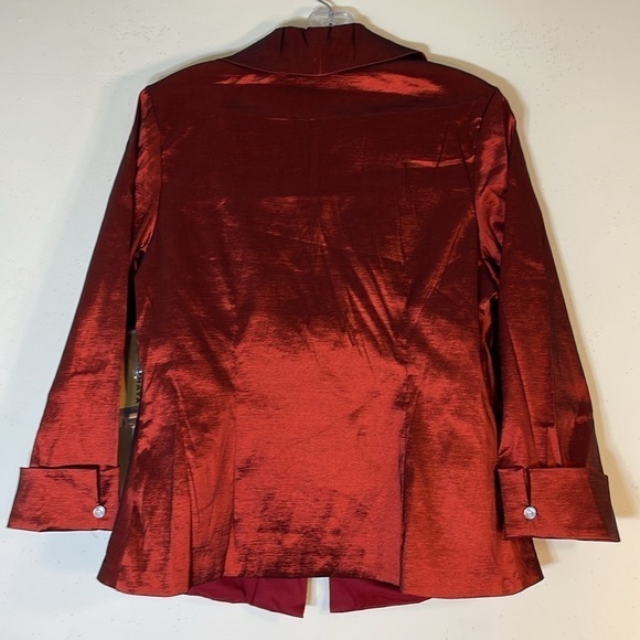 NWT. Cathaya 14 Burgundy Satin Jacket. - Picture 10 of 13
